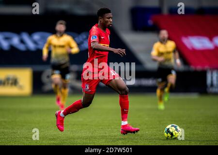 Horsens, Danimarca. 25 Ott 2020. Abu Francis (41) del FC Nordsjaelland visto durante il 3F Superliga match tra AC Horsens e FC Nordsjaelland alla Casa Arena di Horsens. (Photo Credit: Gonzales Photo/Alamy Live News Foto Stock