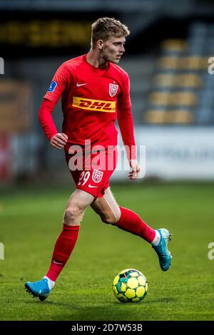 Horsens, Danimarca. 25 Ott 2020. Joachim Rothmann (29) del FC Nordsjaelland visto durante la partita 3F Superliga tra AC Horsens e FC Nordsjaelland alla Casa Arena di Horsens. (Photo Credit: Gonzales Photo/Alamy Live News Foto Stock