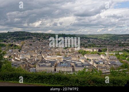 Città di Bath da Lyncombe Hill, Somerset, Inghilterra, Regno Unito Foto Stock