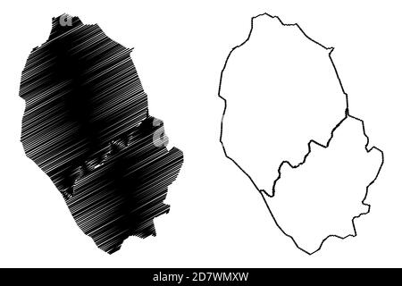 Lilongwe Città (Repubblica del Malawi, Regione Centrale) mappa illustrazione vettoriale, abbozzamento Città di Lilongwe mappa Illustrazione Vettoriale