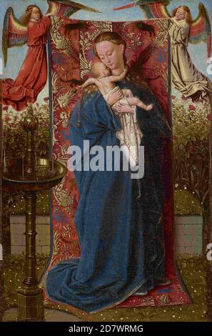 Titolo: Madonna alla Fontana Creatore: Jan van Eyck Data: 1439 Medio: Olio su pannello dimensioni: 24.9 x 18.2 cm posizione: Museo Koninklijk voor Schone Kunsten Foto Stock