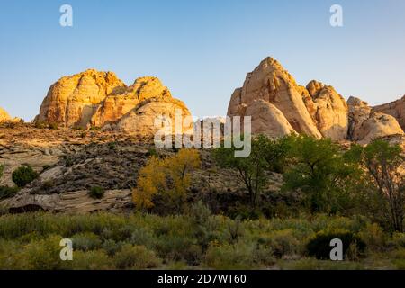 Parco nazionale Capitol Reef all'alba Foto Stock