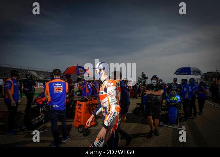 Gare al Gran Premio della MotoGP Liqui Moly di Teruel al circuito di Alcañiz MotorLand. 25 ottobre 2020 Carreras del Gran Premio Liqui Moly de Teruel de MotoGP en el circuito de Alcañiz o MotorLand Aragon. 25 de Octubre de 2020 POOL/ MotoGP.com/Cordon Rassegna stampa: CORDON PRESS/Alamy Live News Foto Stock