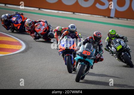 Gare al Gran Premio della MotoGP Liqui Moly di Teruel al circuito di Alcañiz MotorLand. 25 ottobre 2020 Carreras del Gran Premio Liqui Moly de Teruel de MotoGP en el circuito de Alcañiz o MotorLand Aragon. 25 de Octubre de 2020 POOL/ MotoGP.com/Cordon Rassegna stampa: CORDON PRESS/Alamy Live News Foto Stock