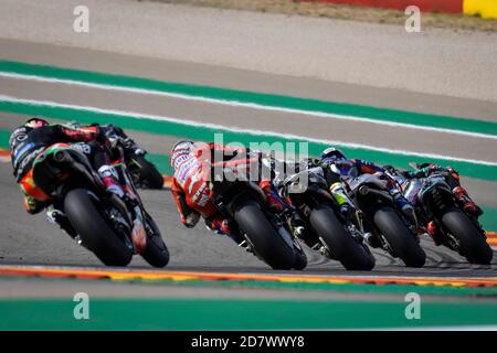 Gare al Gran Premio della MotoGP Liqui Moly di Teruel al circuito di Alcañiz MotorLand. 25 ottobre 2020 Carreras del Gran Premio Liqui Moly de Teruel de MotoGP en el circuito de Alcañiz o MotorLand Aragon. 25 de Octubre de 2020 POOL/ MotoGP.com/Cordon Rassegna stampa: CORDON PRESS/Alamy Live News Foto Stock