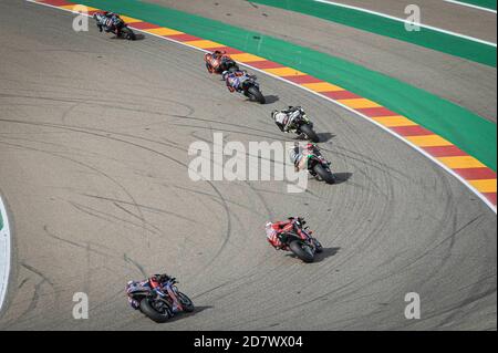 Gare al Gran Premio della MotoGP Liqui Moly di Teruel al circuito di Alcañiz MotorLand. 25 ottobre 2020 Carreras del Gran Premio Liqui Moly de Teruel de MotoGP en el circuito de Alcañiz o MotorLand Aragon. 25 de Octubre de 2020 POOL/ MotoGP.com/Cordon Rassegna stampa: CORDON PRESS/Alamy Live News Foto Stock