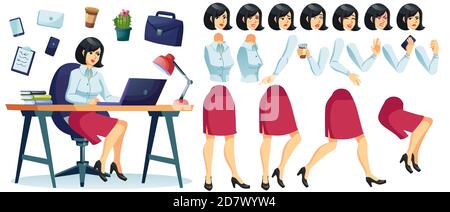 Set di animazione per la creazione di lavoratori aziendali Illustrazione Vettoriale