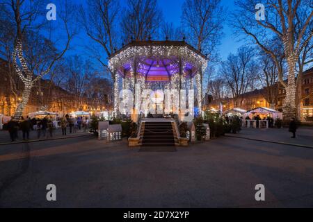 Advent decorazioni nel parco Zrinjevac, Zagabria, Croazia Foto Stock