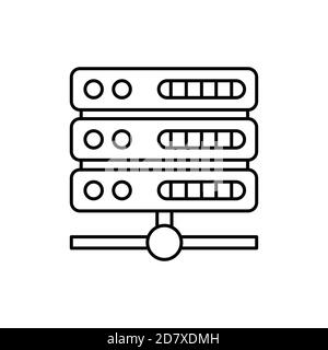 server database computer singola icona isolata con linea o contorno stile Illustrazione Vettoriale