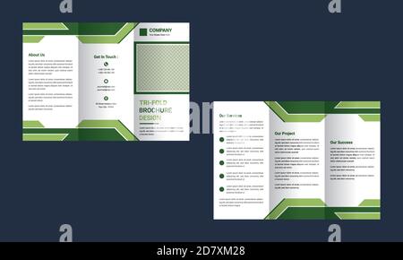 Business Tri Fold Brochure Design Template Illustrazione vettoriale. Illustrazione Vettoriale