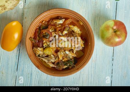 Vendita Satini Poisson - Chutney di pesce salato, tipico piatto creolo Mauriziano Foto Stock