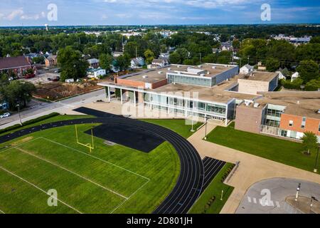 Central Middle School, progettata da Ralph Johnson, 2007, Columbus, Indiana, USA Foto Stock