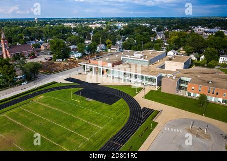 Central Middle School, progettata da Ralph Johnson, 2007, Columbus, Indiana, USA Foto Stock