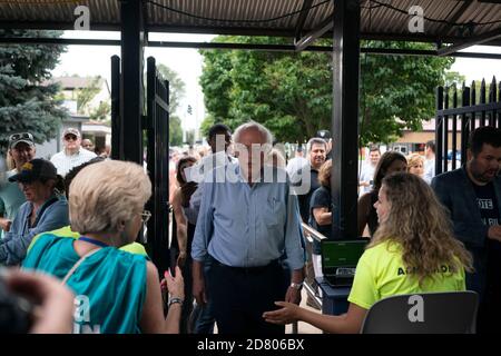 2020 il senatore presidenziale democratico Bernie Sanders, indipendente dal Vermont, campagna alla fiera dello stato dell'Iowa il 11 agosto 2019 a Des Moines, Iowa. Credit: Alex Edelman/The Photo Access Foto Stock