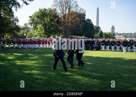 Il Presidente degli Stati Uniti Donald Trump il primo Ministro australiano Scott Morrison conduce una visita ufficiale di Stato alla Casa Bianca il 9 settembre 2019 a Washington, D.C. Credit: Alex Edelman/The Photo Access Foto Stock