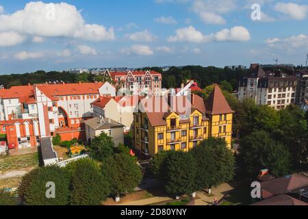 Vista di una Zelenogradsk, ex Cranz, resort costiero, Zelenogradsky District, Kaliningrad Oblast, Russia, costa Sambiana, vicino a Curonian Spit sul Foto Stock