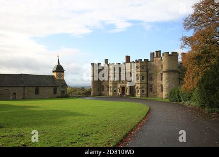 Croft castello vicino Leominster, Herefordshire, Inghilterra, Regno Unito. Foto Stock