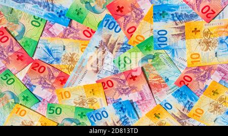 Raccolta delle banconote svizzere (nuova pubblicazione del 2017-2019) Foto Stock