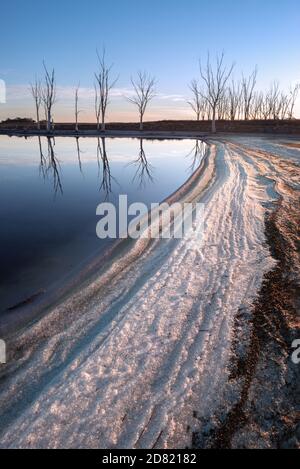 Soudium solfato come fenomeno naturale in Efecuen, provincia di Buenos Aires, Argentina Foto Stock