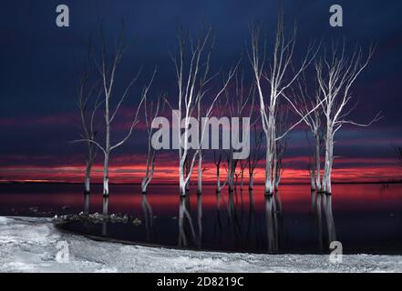 Soudium solfato come fenomeno naturale in Efecuen, provincia di Buenos Aires, Argentina Foto Stock