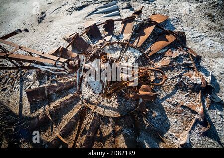 Soudium solfato come fenomeno naturale in Efecuen, provincia di Buenos Aires, Argentina Foto Stock