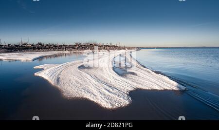 Soudium solfato come fenomeno naturale in Efecuen, provincia di Buenos Aires, Argentina Foto Stock