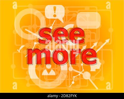 Testo per saperne di più su sfondo digitale. Concetto di istruzione . Grande insieme di elementi infografici Foto Stock