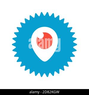 Logo Periscope. Periscope è fatto da Twitter. Periscope trasmissione video live al mondo, servizio di streaming video . Kharkiv, Ucraina - Giugno, 2020 Foto Stock