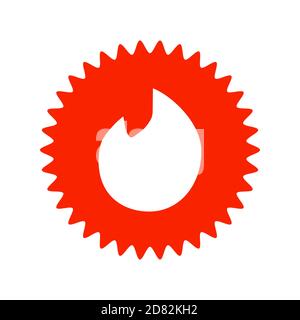 Icona dell'applicazione Tinder per dispositivi mobili. Tinder è un'app mobile per la ricerca e la datazione sociale. Logo Tinder . Kharkiv, Ucraina - Giugno, 2020 Foto Stock