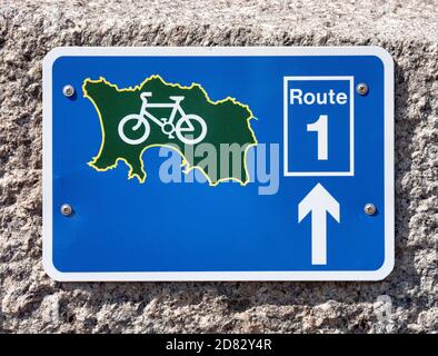 Cartello ciclabile della maglia Route 1 Foto Stock
