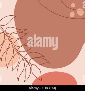 Foglia d'autunno in stile lineare disegnato a mano. Illustrazione Vettoriale
