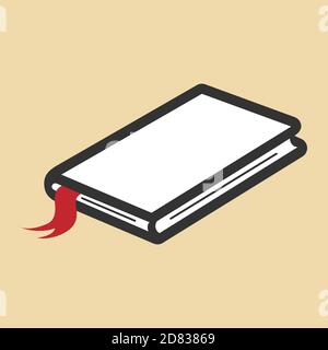 icona del libro con un segnalibro, concetto di istruzione, design isometrico Illustrazione Vettoriale