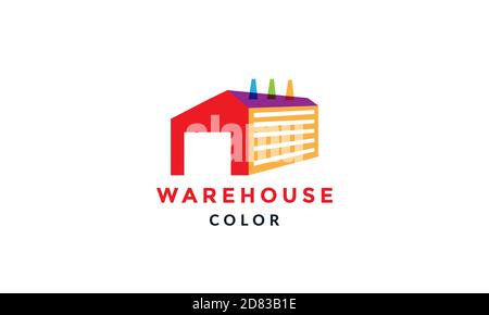 astratto colorato magazzino moderno logo vettore icona illustrazione Illustrazione Vettoriale