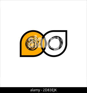 Icona terapia. Logo di coaching, consulenza. Groviglio aggrovigliato e disgrovigliato Illustrazione Vettoriale