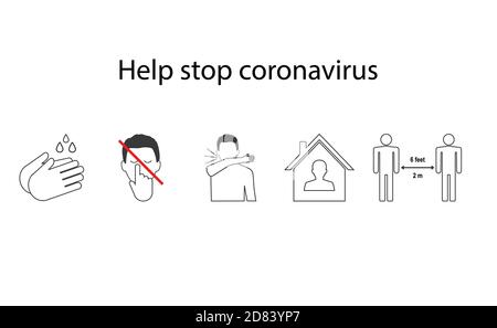 Icona del profilo delle prevenzione del coronavirus. Vettore, illustrazione piatta. Illustrazione Vettoriale