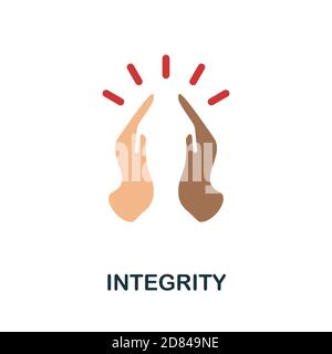 Icona integrità. Elemento semplice dalla raccolta dei valori di base. Creative Integrity icona per web design, modelli, infografiche e altro ancora Illustrazione Vettoriale