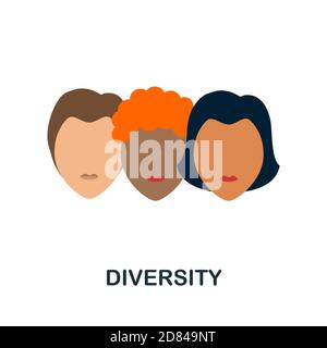 Icona Diversity. Elemento semplice dalla raccolta dei valori di base. Creative Diversity icona per web design, modelli, infografiche e altro ancora Illustrazione Vettoriale