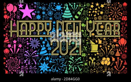 Felice illustrazione del nuovo anno 2021 Foto Stock
