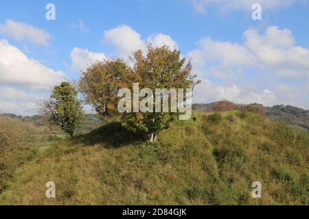 Builth Castle (resti di pietra), Castle Road, Builth Wells, Brecknockshire, Powys, Galles, Gran Bretagna, Regno Unito, Regno Unito, Europa Foto Stock