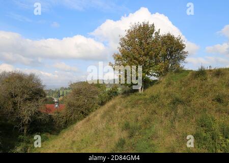 Builth Castle (resti di pietra), Castle Road, Builth Wells, Brecknockshire, Powys, Galles, Gran Bretagna, Regno Unito, Regno Unito, Europa Foto Stock