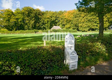 Abernodwydd Farmhouse, St Fagans National Museum of History/Amgueddfa Werin Cymru, Cardiff, Galles del Sud, Regno Unito. Foto Stock