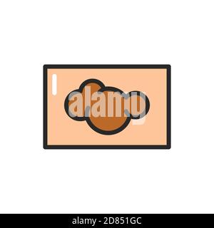 Icona della linea di colore del cancro della pelle. Elemento vettoriale isolato. Illustrazione Vettoriale