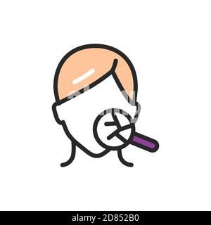 Icona della linea di colore della pelle asciutta. Elemento vettoriale isolato. Illustrazione Vettoriale