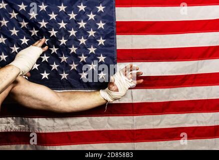 Bandiera degli Stati Uniti MMA Foto Stock