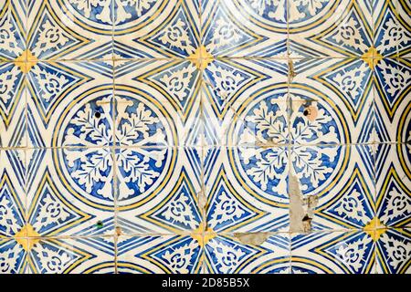 Azulejo portogallo tegola mosaico Foto Stock