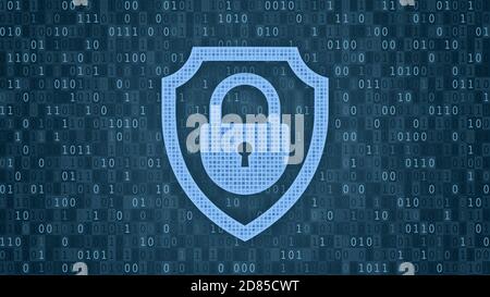Sicurezza informatica. Lucchetto con icona a forma di toppa nella protezione Foto Stock