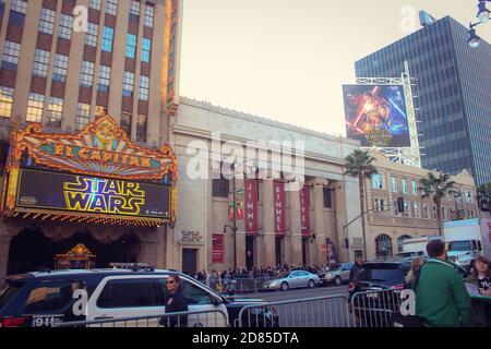 Prima mondiale di 'Star Wars the Last Jedi' tenuto presso il Shrine Auditorium di Los Angeles, USA Foto Stock