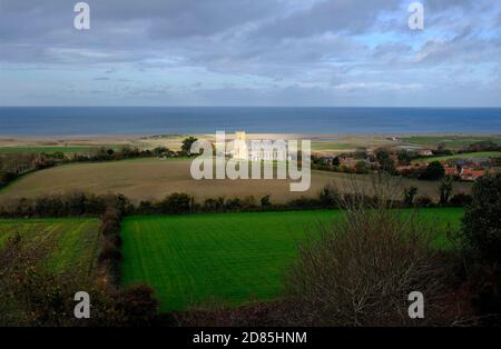 salthouse chiesa e villaggio, norfolk nord, inghilterra Foto Stock