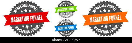 cartello marketing imbuto. set di etichette rotonde a nastro. Timbro Illustrazione Vettoriale