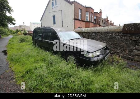 Largs, Scozia, 20 giugno 2019 Hearse abbandonata in Largs Credit : Alister Firth Foto Stock